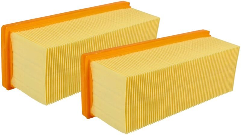 Filterset 2x Staubsaugerfilter Ersatz für Kärcher 6.414-498.0 Filter für Staubsauger - Hauptfilter, Flachfalten-Filter -...