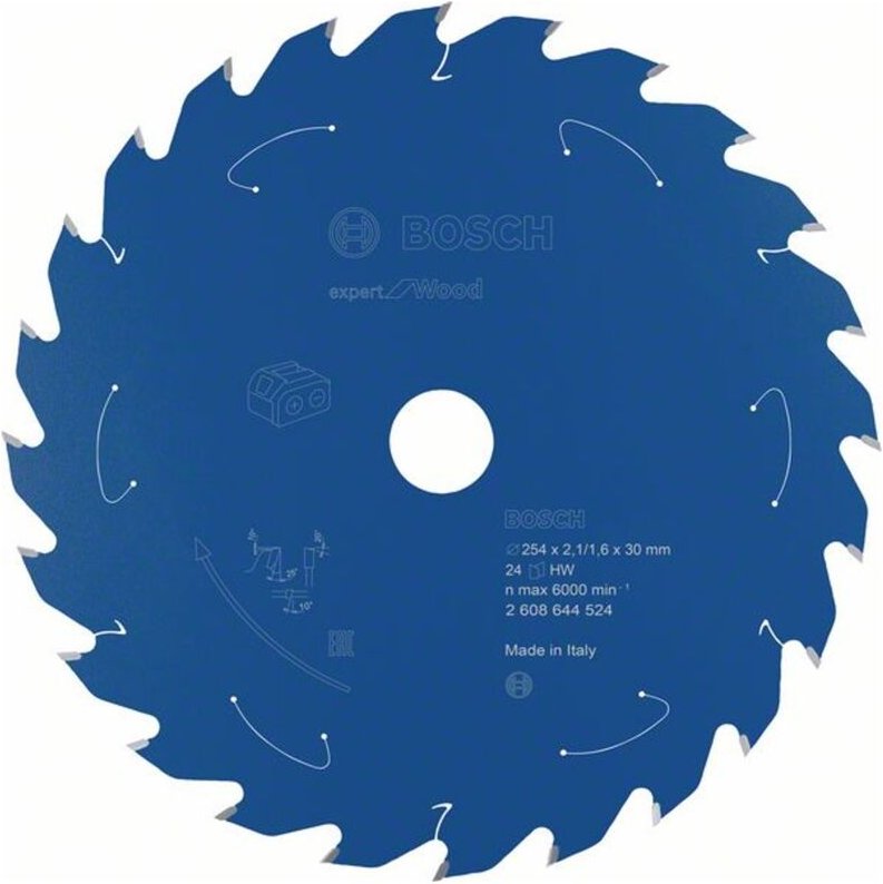 Kreissägeblatt Expert for Wood für Akkusägen 254 x 2,1/1,6 x 30 24 Zähne - Bosch