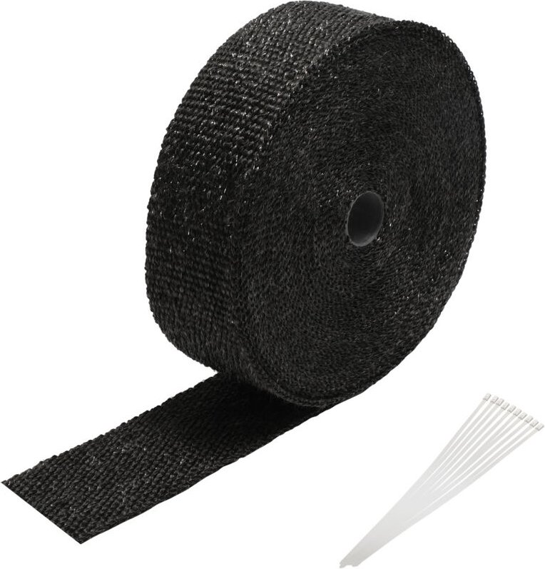 Tolletour - 10M Titan Hitzeschutzband Auspuffband Auspuff Band Krümmer Band mit 10 Metallkabelbinder für Auspuffanlagen,...