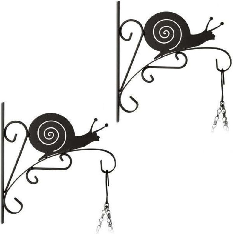 Set of 2 hanging basket brackets snail