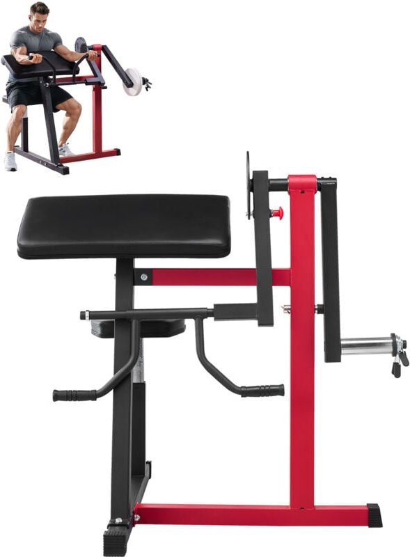 Mophorn 2-in-1 Preacher Curl Maschine, Bizeps-Curl- und Trizeps-Extensionsstation, Armisolation im Sitzen, Krafttraining...