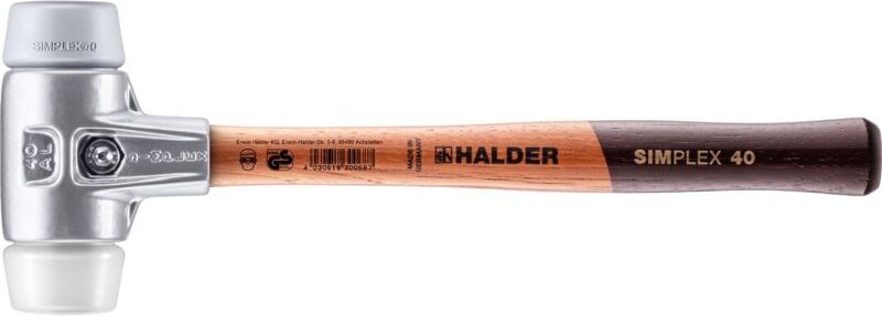 SIMPLEX-Schonhammer, TPE-mid / Superplastik mit Aluminiumgehäuse und hochwertigem Holzstiel D=40 mm 3137.040