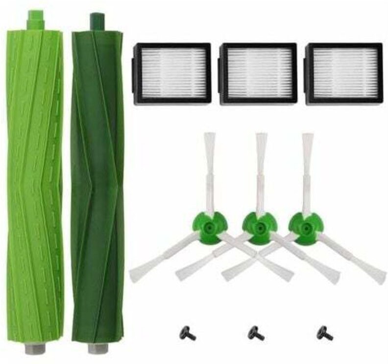 Nachschubzubehör-Set für iRobot Roomba i7 i7+/i7 Plus E5 E6 E7 Roboterstaubsauger, 2 hocheffiziente Filter + 3 Kantenkeh...