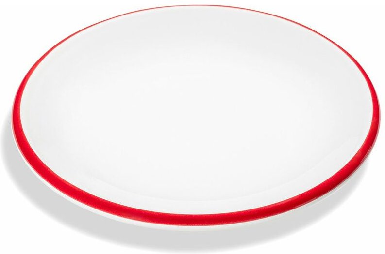 Gmundner Keramik - Rubinroter Rand, Unterteller Mokka (ø 11 cm)