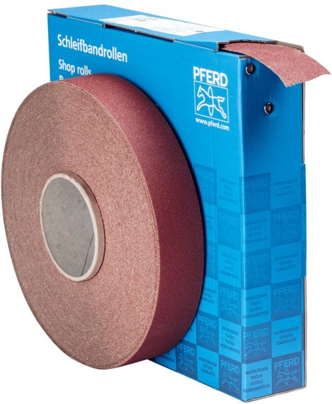 Korund Schleifbandrolle Gewebe sbr Breite 40mmxLänge 50m A80 für universelle Anwendung - Pferd