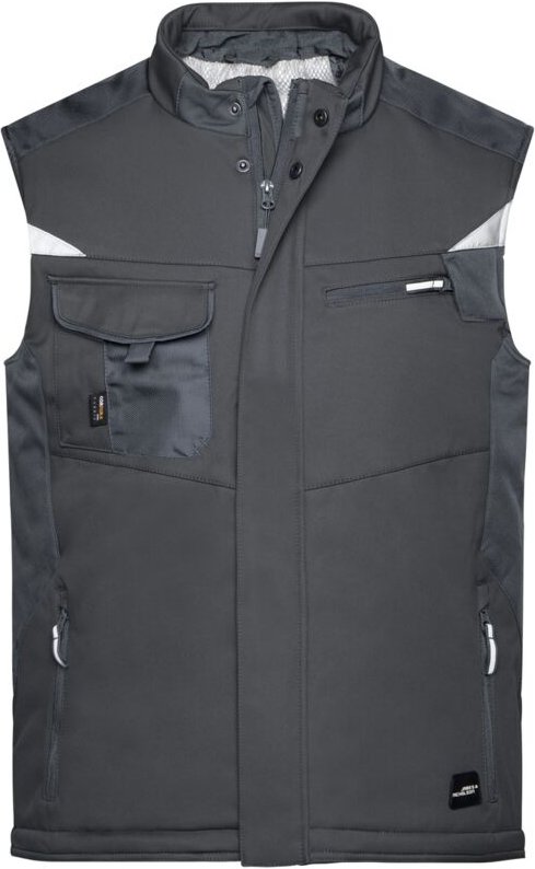 Thumbnail - James&nicholson - Professionelle Softshellweste mit Innenfutter JN825 Gr. l black/black