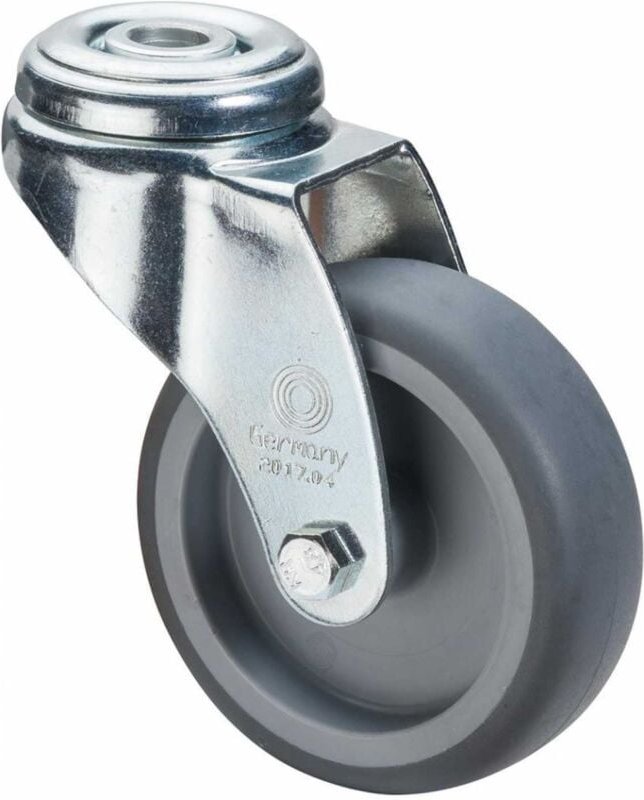 Lenkrolle 75mm Stahlbl verz Gummirad - Bs Rollen