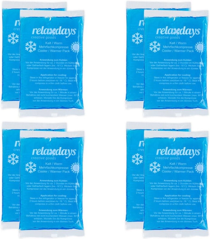 16 x Kühlpads, Kalt-Warm-Kompressen, 9 x 15 cm, Erste Hilfe, wiederverwendbare Gelkühlkompressen, blau, im Set