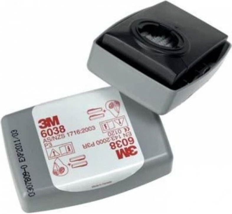 3M Partikelfilter mit Aktivkohle im robusten Kunststoffgehäuse 6038 P3R