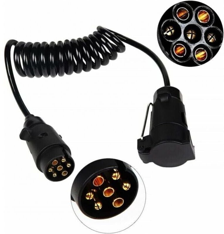 Ymyny - 3m Anhänger Verlängerungskabel, Caravan Steckdose Spiral Verlängerungskabel, Passend für mumu Fahrzeuge