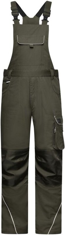 James&nicholson - funktionelle Latzhose JN879 Gr. 58 olive