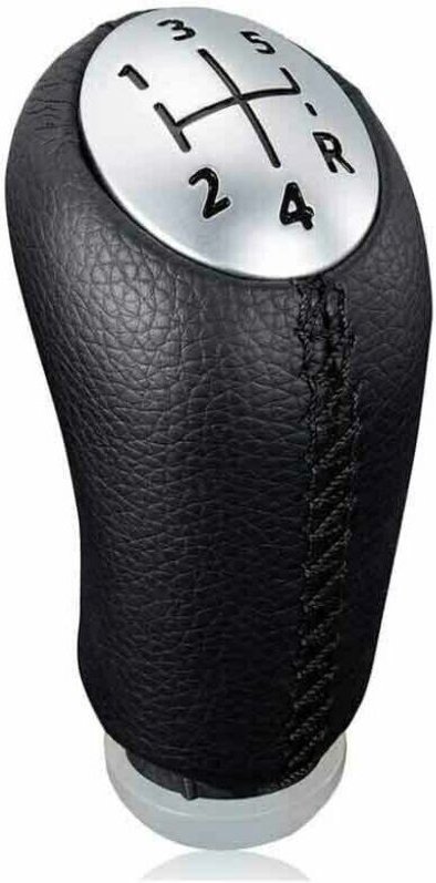 Manueller Schaltknauf aus schwarzem Leder für Renault Clio iii, Megane 2 und Laguna, inklusive Adapter.