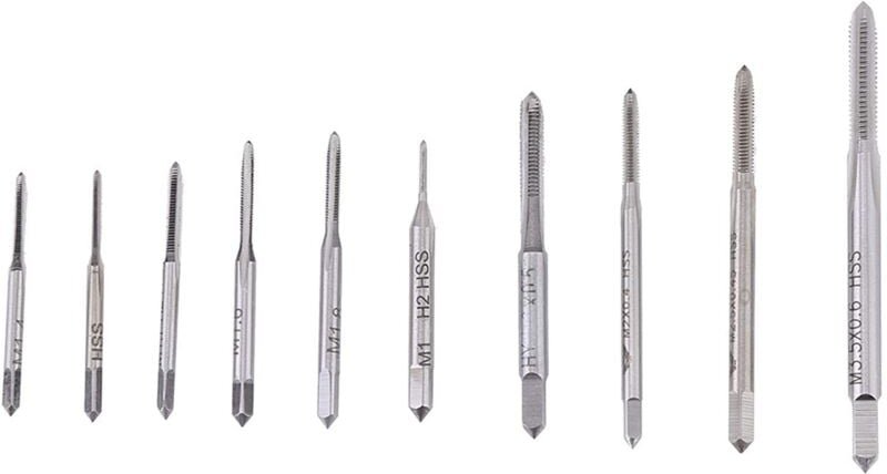 Ej.life - Gewindebohrer Set, Maschinengewindebohrer, Mini-Handgewindebohrer, Gewindebohrer-Werkzeug 10 Stück M1, M1.2, M...