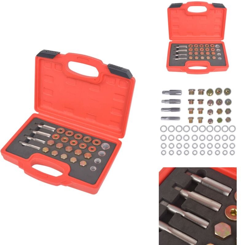Vidaxl - 64-tlg. Reparatursatz Ölablassschrauben M13 M15 M17 M20 - Reparaturset - Ölwechsel - Gewindebohrer - Ölablasssc...