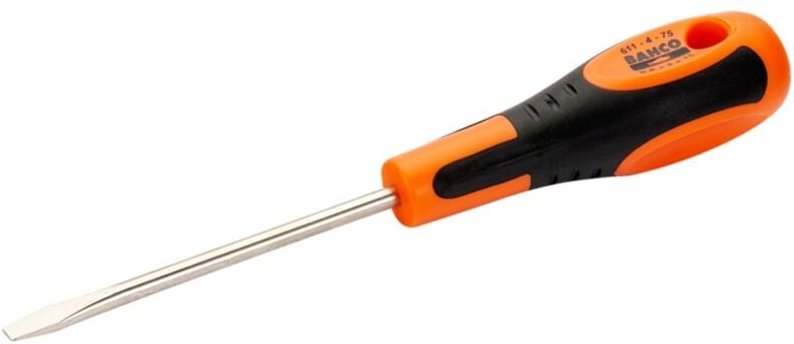 Thumbnail - Bahco Schraubendreher für Schlitzschrauben mit Gummigriff, 1,2 mm x 6,5 mm x 125 mm