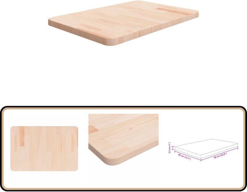 Waschtischplatte 60x40x2,5 cm Massivholz Unbehandelt - Waschtischplatte - Eichenholz Platte - Badezimmersanierung - Arbe...