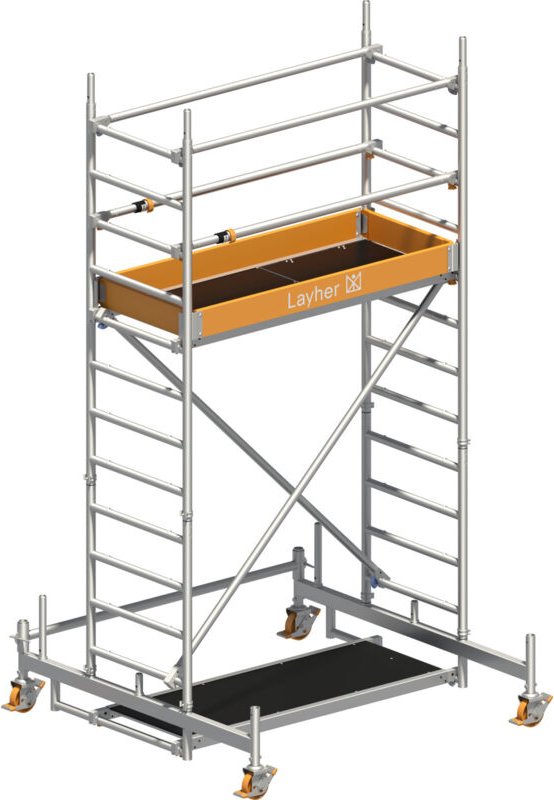 Thumbnail - Layher Rollgerüst Uni Leicht mit Sicherheitsaufbau P2 und Uni Telegeländer 4,26m AH