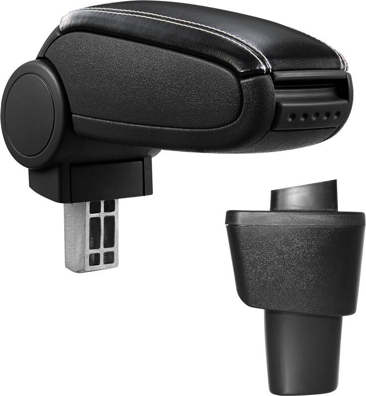 Pro.tec - Mittelarmlehne Hyundai i10 2 mit Staufach Kunstleder Schwarz mit weißen Nähten