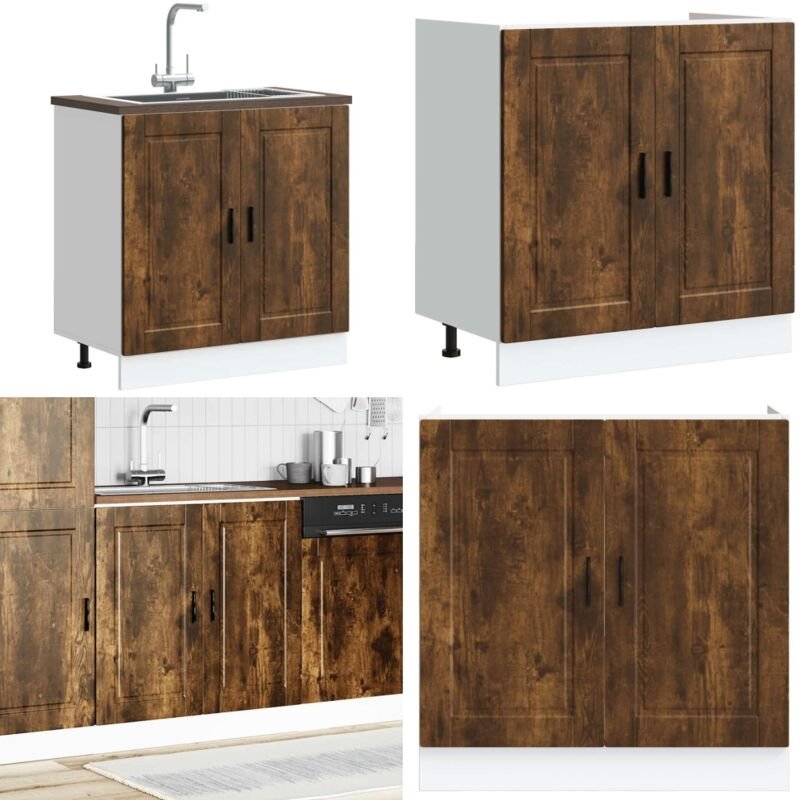 Spülenunterschrank Porto Räuchereiche 80x46x81,5 cm - Vidaxl