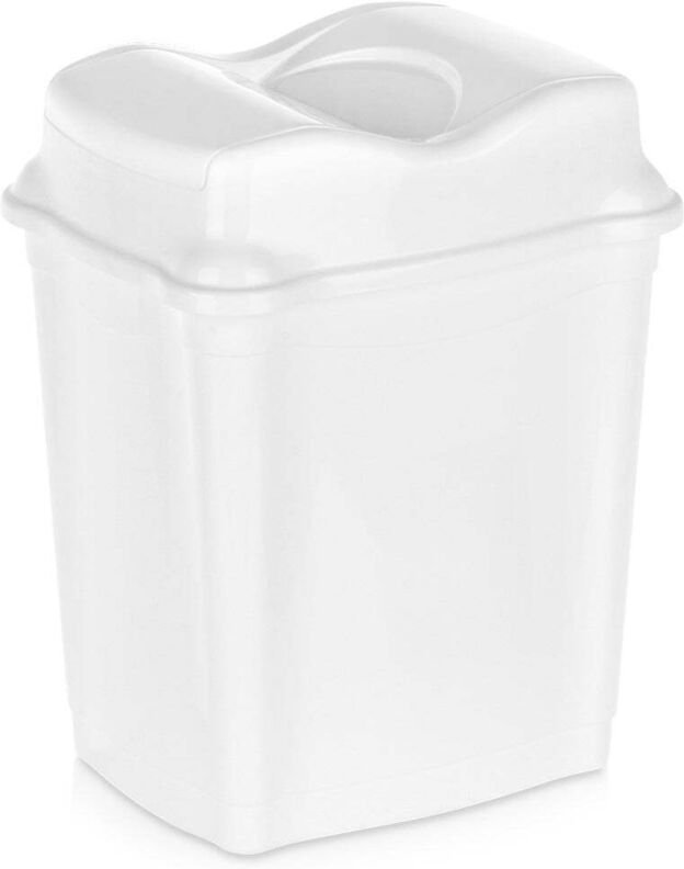 Plastic waste bin white 9 l 8