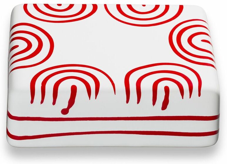 Gmundner Keramik Rotgeflammt, Oberteil Butterdose