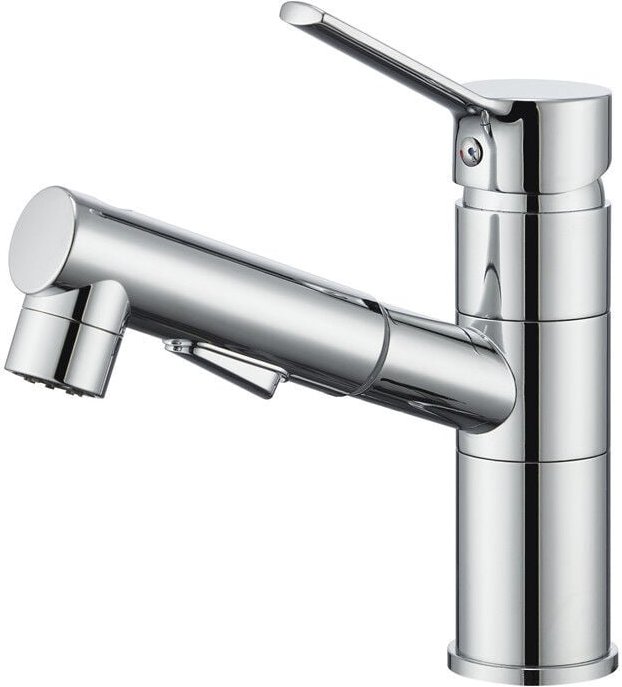 Ausziehbarer Küchenhahn - 360° schwenkbarer Chrom-Spültischmischer