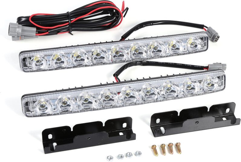 Jeffergarden - 2 Stück weiße 9-LED-Langstreifen-Tagfahrlicht drl Auto Nebelscheinwerfer Tagfahrlicht