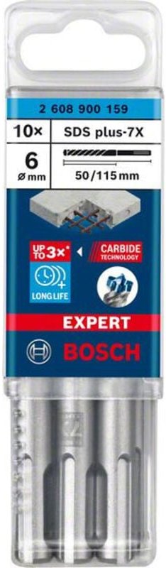 Sds plus-7X 6x50x115mm 10St expert - 2608900159 - Bosch