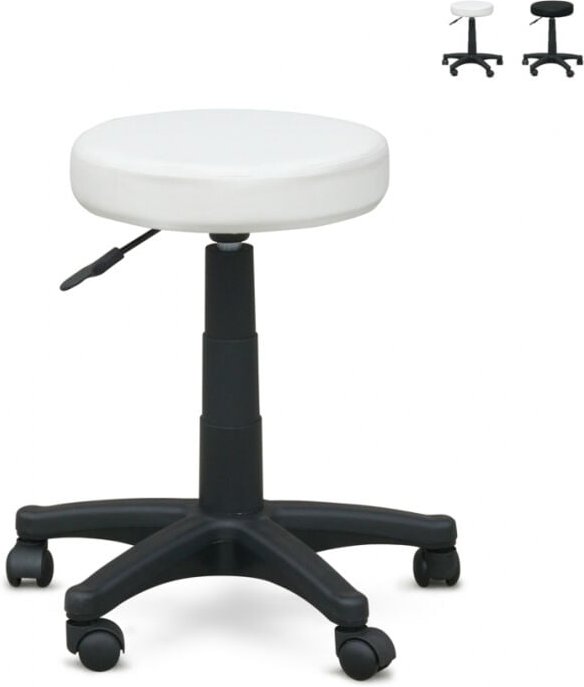 Rollhocker Arbeitshocker Bürostuhl Hocker Speedy - Weiß