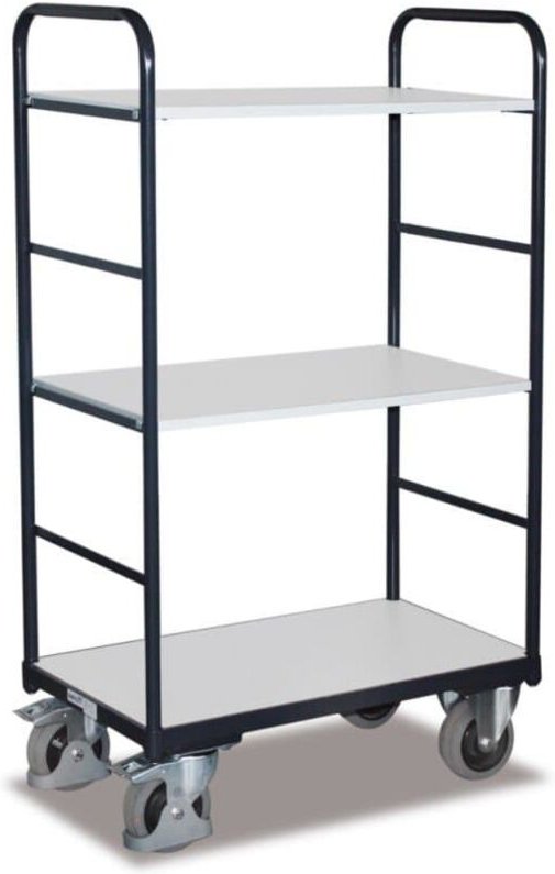 VARIOfit ESD Etagenwagen, hoch mit 3 Ladeflächen 850x500mm