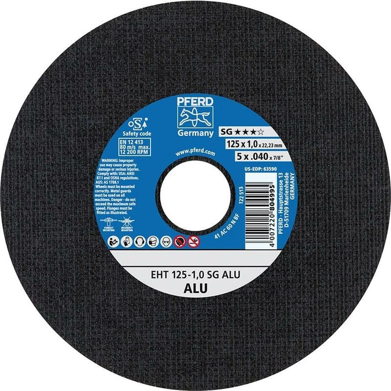 Trennscheibe gekröpft fürAluminium A30NSG 125x2,4mm Pferd