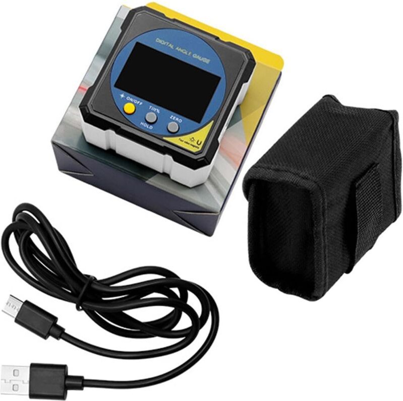 4 x 90° Digitaler Winkelmesser Digitaler Neigungsmesser mit Basis Elektronischer Winkelmesser