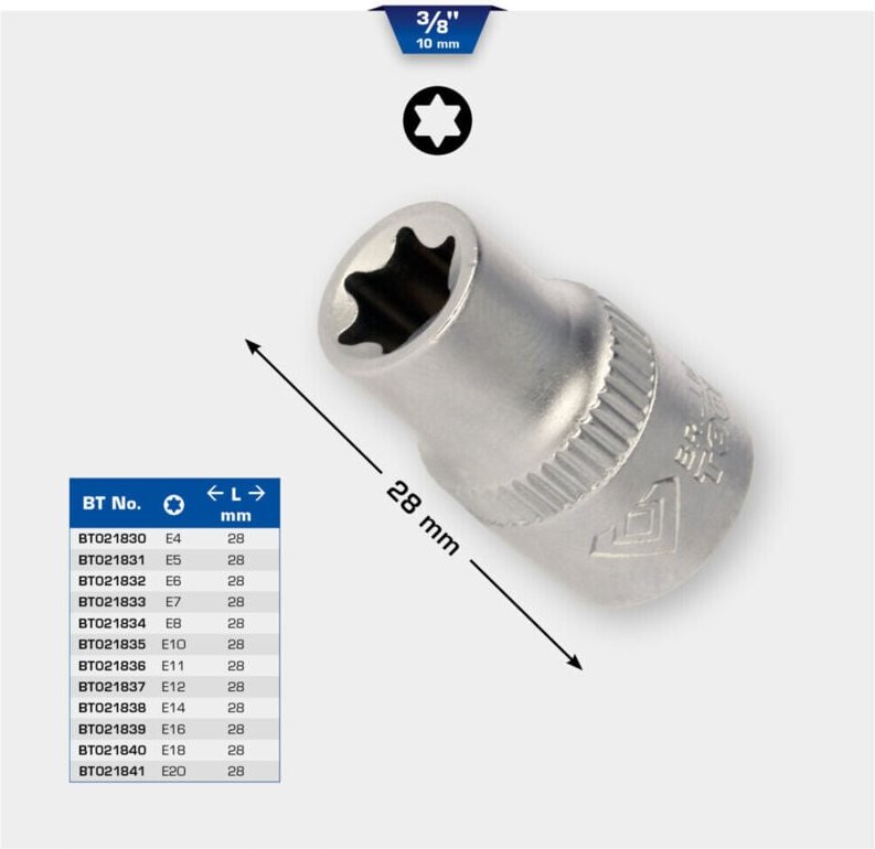 Brilliant Tools - 3/8' Torx-E-Stecknuss, E11