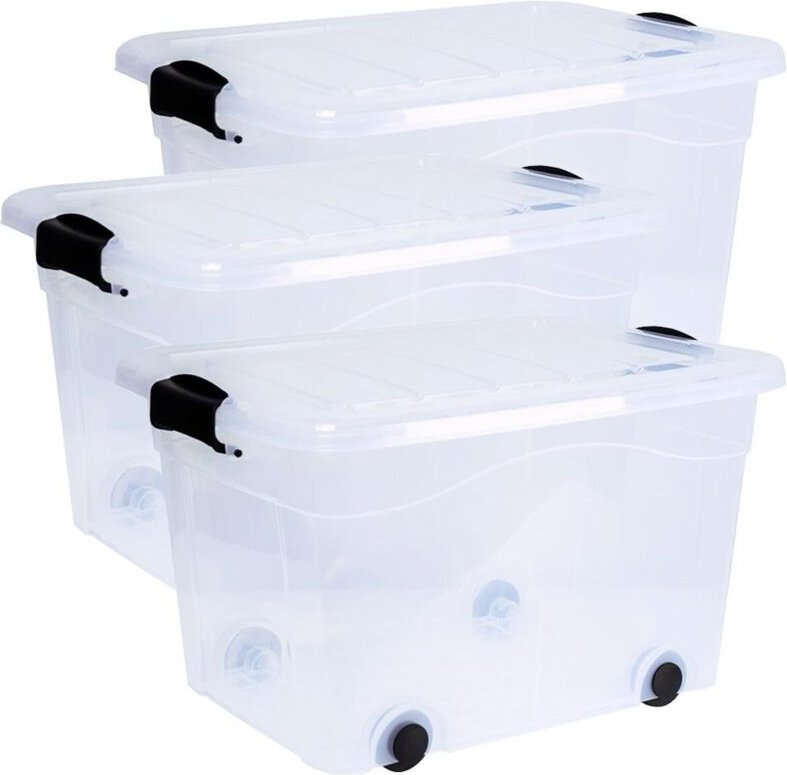 Siena Home - Aufbewahrungsbox Anzio 40 l 3er-Set mit Rollen