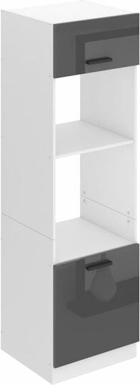 Mikrowelle Schrank Küchenschränke Hochschrank Küche Mikrowellenschrank 60 x 204 cm Küchenbuffet mit 2 Türen und 2 Regale...
