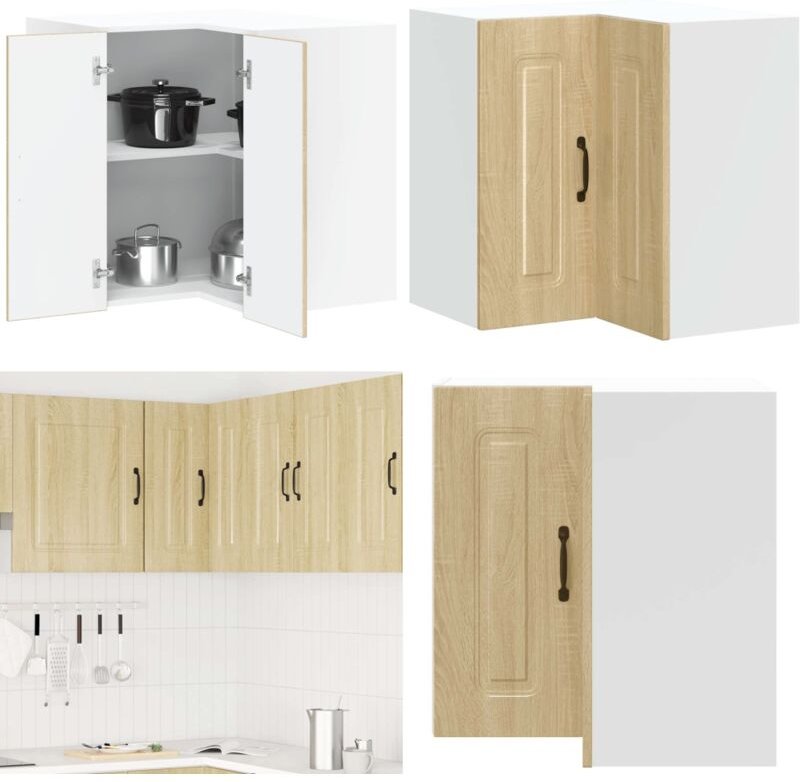 Küchen-Eckhängeschrank Kalmar Sonoma-Eiche Holzwerkstoff - Vidaxl