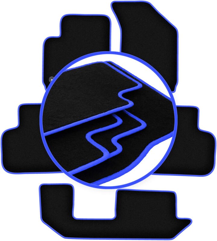 CARLUX-BLUE Autofußmatten für: Fiat Freemont 7-Sitzer (2011-2016)