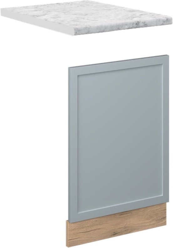 Vicco - Frontblende Fame-Line, Hellblau-grau, 45 cm , ap Marmor