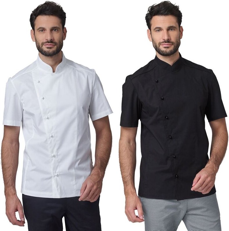 Nick Kurzarm-Kochjacke - m - Schwarze - Siggi