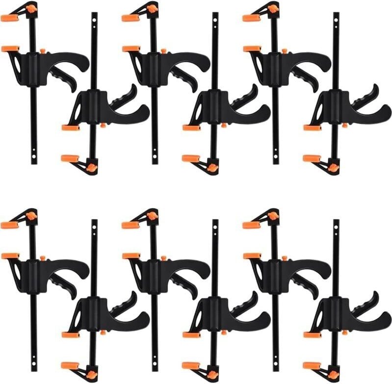 10 Stück Einhandzwingen, Ratschen-Tischzwinge, Schnellspannzwinge mit Ratsche, Klemmstange für Holz, Klemmmanschette aus...