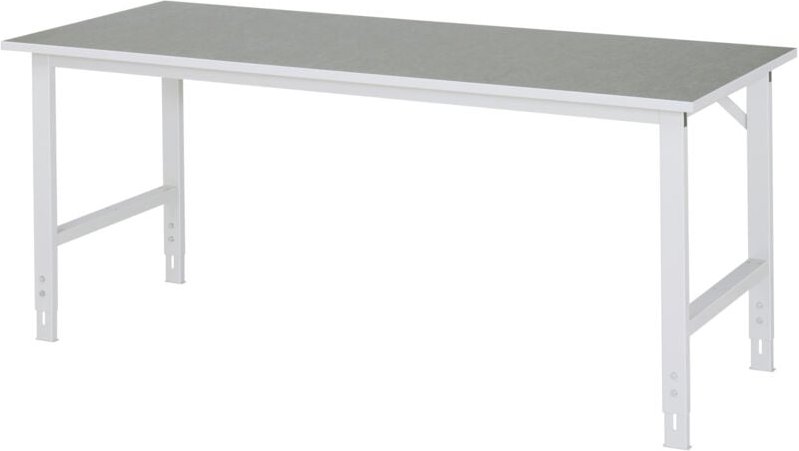Arbeitstisch Tom BxTxH 2000x800x760-1080mm, Linoleum Arbeitsplatte - RAU