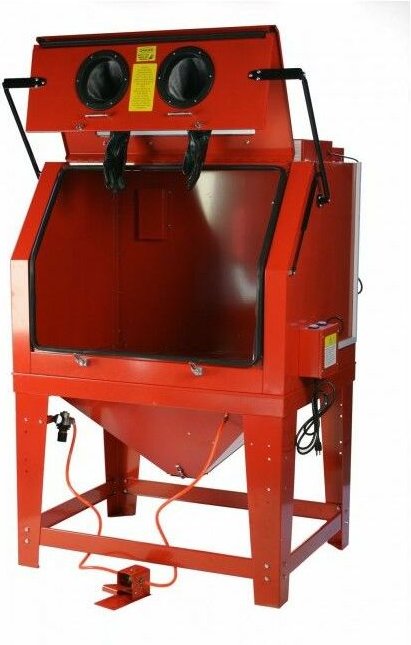 SB990L Sandstrahlkabine, Mikrostrahlanlage, Profi-Hülsenstrahlanlage 990 Liter mit Absaugung & Zubehör - Varan Motors