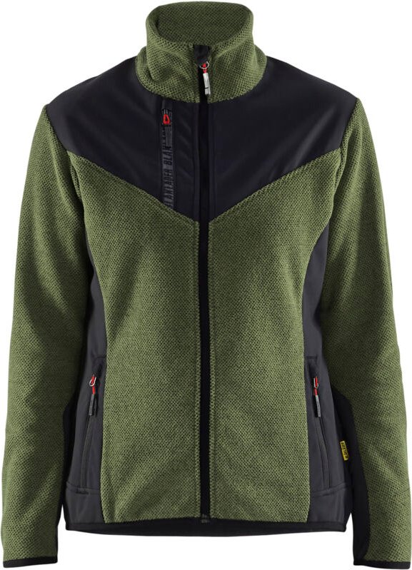 Strickjacke mit Softshell für Damen 5943 - Herbstgrün/Schwarz M