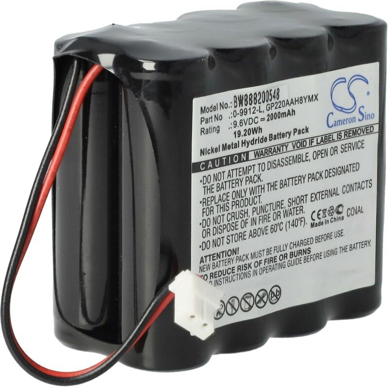 Vhbw - Akku Ersatz für Visonic GP220AAH8YMX, 0-9912-L für Alarmanlage, Alarmsystem (2000 mAh, 9,6 v, NiMH)