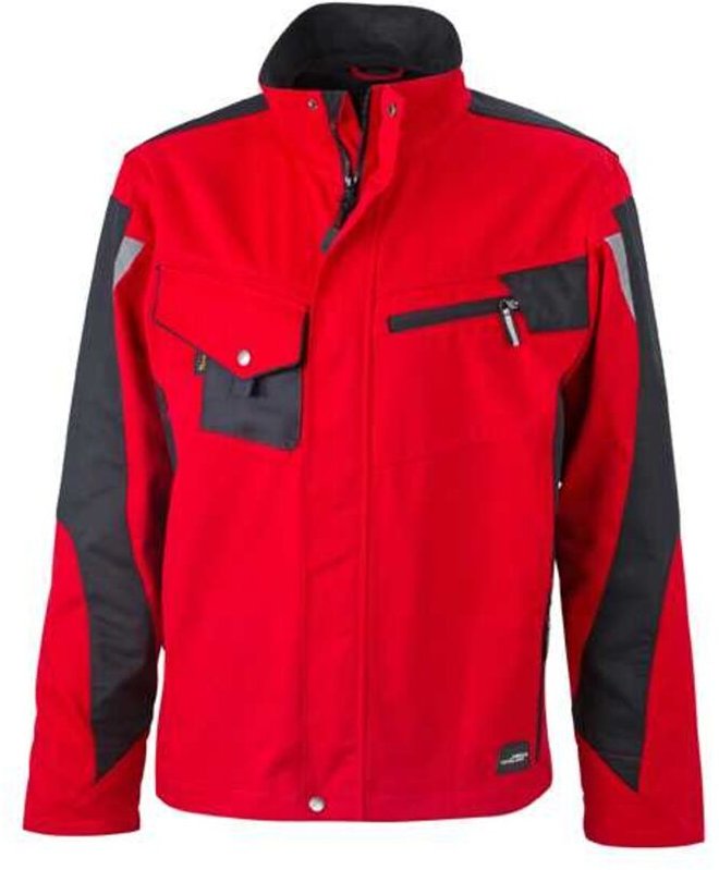 James&nicholson - Arbeitsjacke JN821 Gr. 5XL rot/schwarz