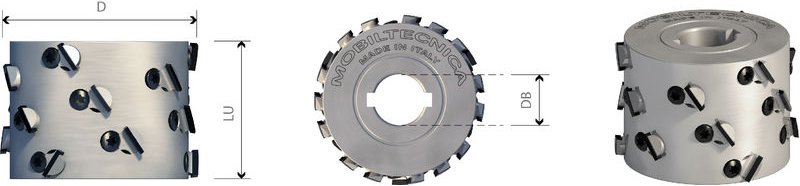 Mtecf026.27 - Kantenband-Fräsen Mit Einsätzen Aus Diamant Pkd H3 Axial 35° - Mobiltecnica .27d100 Lu44 Z3+3 Ztot12 Db30 ...