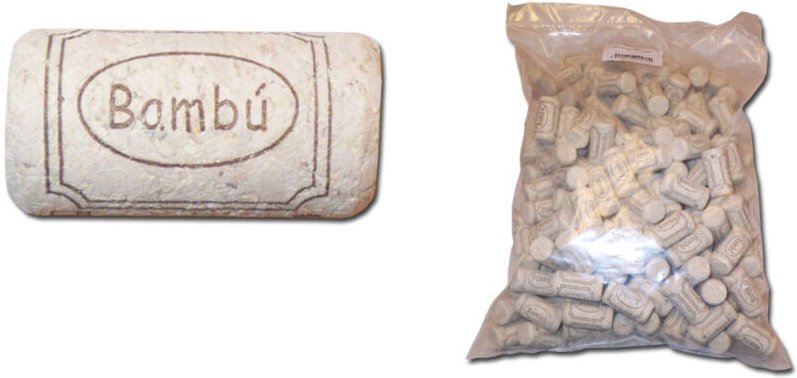 Fplus - Bambu T-Cork Zylindrisch 44x23 Beutel 200 Einheiten Weiße Spanplatte 12126