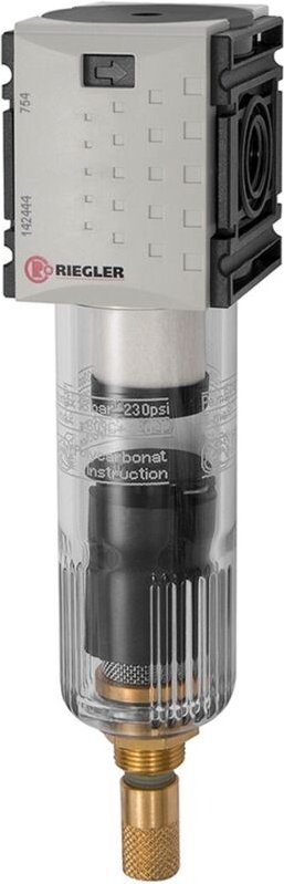 Vorfilter »FUTURA-mini« mit PC-Behälter, 0,3 µm, bg 0, g 1/4, va - Riegler