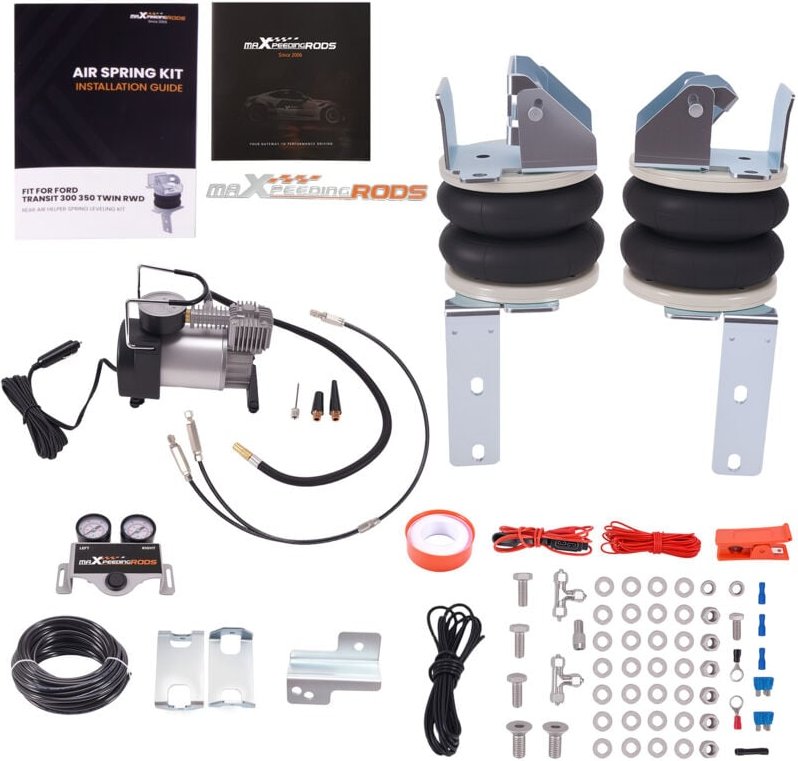 Luftbalg Hinten + Zweikreisanlage + Kompressor Kit for Ford Transit RWD 2001-