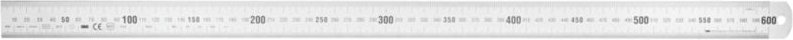 Stahlmaßstab, rostfrei, Länge: 600 mm - BMI